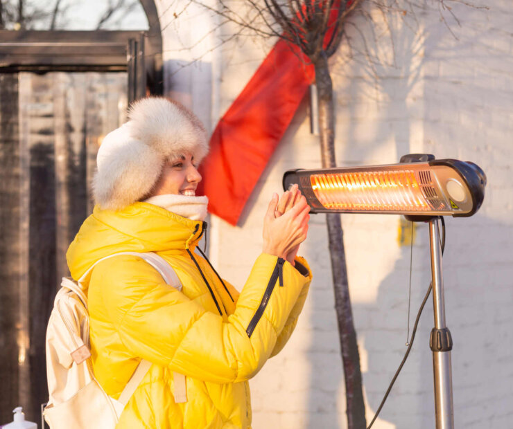 Texan woman using flargo heater