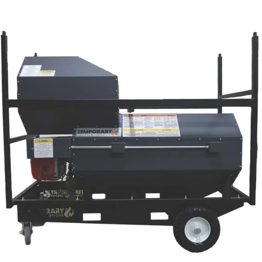 HCI-600D indirect-fired fuel oil heater with bulk fuel tank — 550,000 BTU, 6,000 CFM