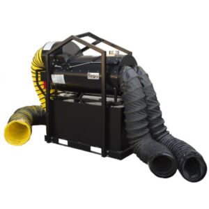 FVO-400RCBT portable indirect-fired heater with ducting